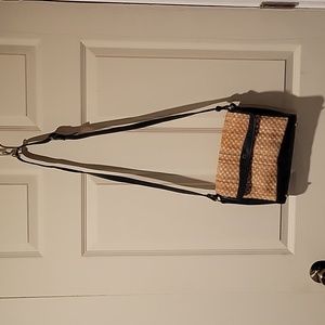 Etienne Aigner navy and straw shoulderbag